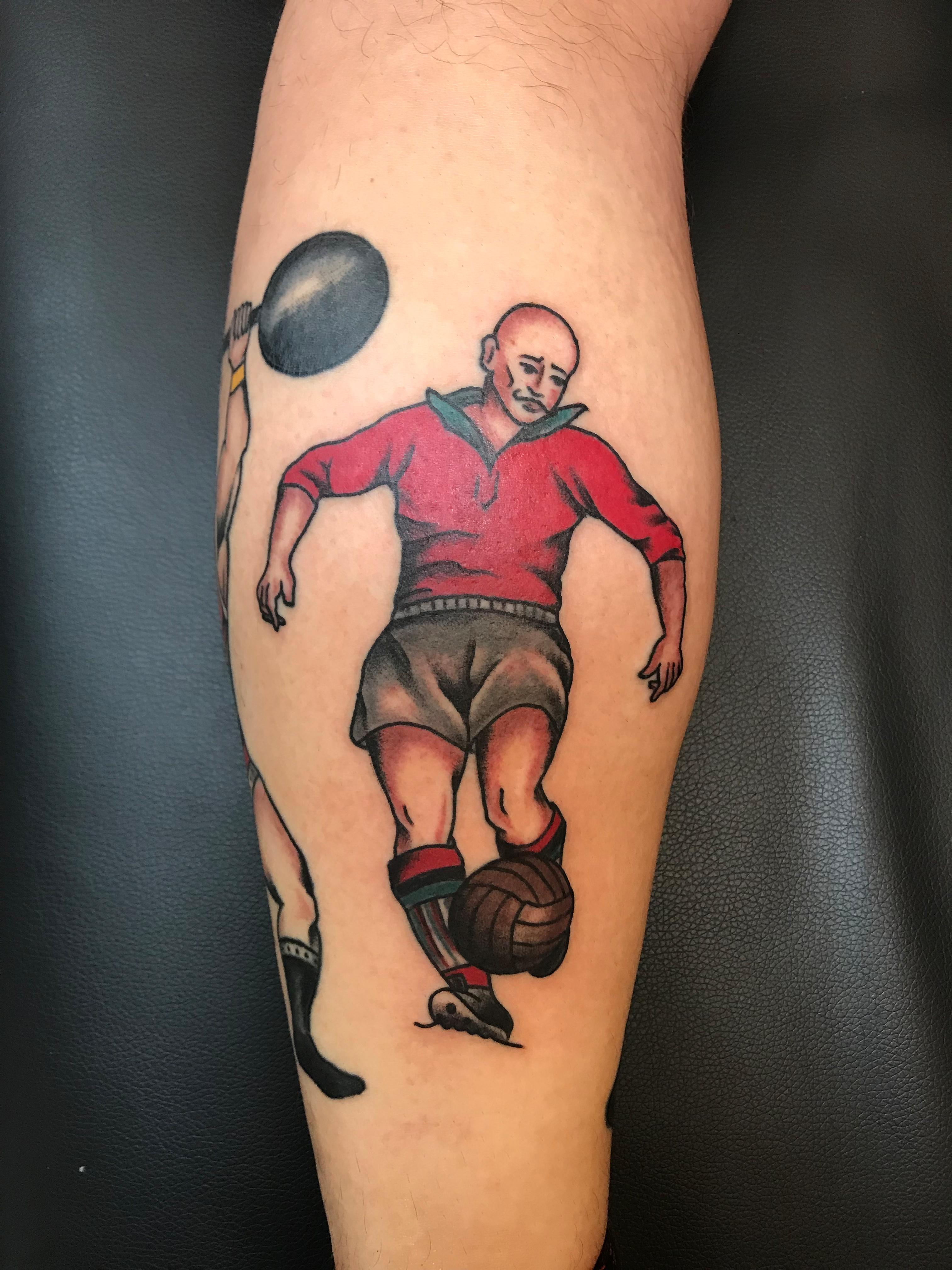 Soccer Man Ivan Herrera Traditional Tattoo Berlin
